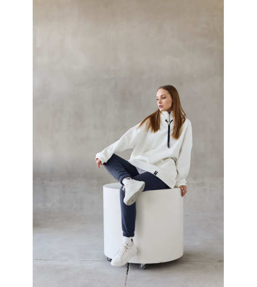 Молочный женский образ одежды (комплект - толстовка и брюки) от Seventeen 76