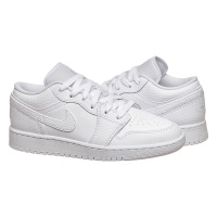 Белые кроссовки женские Nike Air Jordan 1 Low Gs (553560-130)