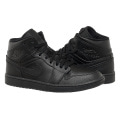 Кроссовки мужские Jordan 1 Mid Triple Black (554724-091)