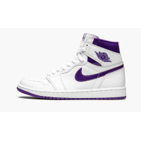Белые кроссовки женские Jordan 1 High "Court Purple" (CD0461-151)