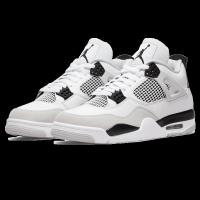 Белые кроссовки женские Jordan 4 Military Black (DH6927-111)