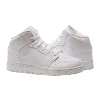 Белые кроссовки женские Jordan Air 1 Mid(Gs) (554725-130)