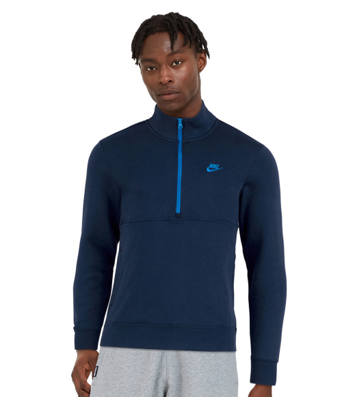Кофта мужская Nike Sportswear Club Men's Brushed-Back 1/2-Zip Sweatshirt (DD4732-410)