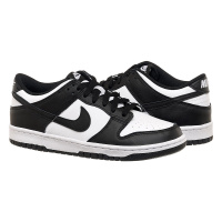 Кроссовки женские Nike Dunk Low Retro White Black (Gs) (CW1590-100)