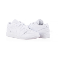 Белые кроссовки женские Jordan 1 Low Gs (553560-136)