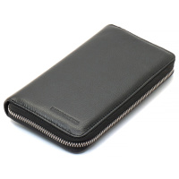 Черный мужской кошелек-клатч на молнии из натуральной кожи Marco Coverna MC-802-1