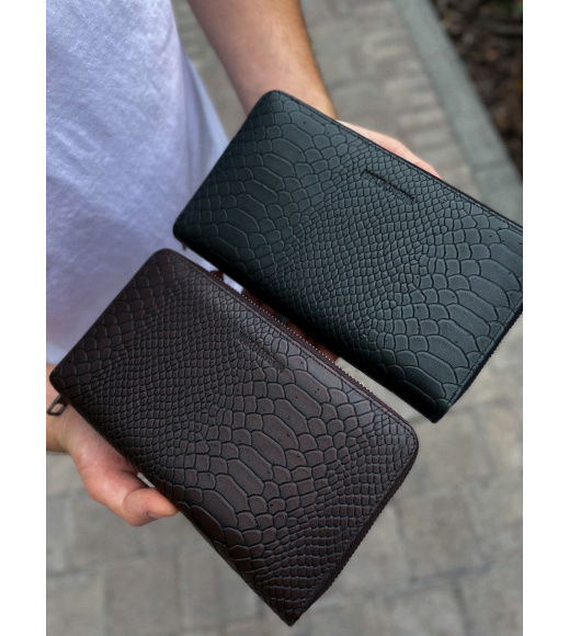 Клатч на две молнии с фактурной натуральной кожей MC-086-5902С