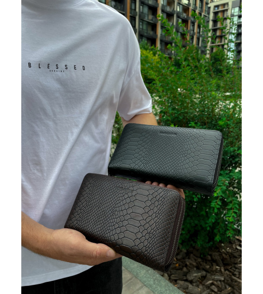 Клатч на две молнии с фактурной натуральной кожей MC-086-5902С