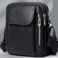 Мужская кожаная сумка-барсетка 19х24х7.5, сумочка планшет через черное плечо Bexhill BX-09164