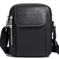 Мужская кожаная сумка-барсетка 19х24х7.5, сумочка планшет через черное плечо Bexhill BX-09164