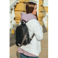 Жіночий шкіряний рюкзак міський 23х32х13, сумка для міста, подорожей та відпочинку, чорна Жіночий шкіряний рюкзак міський 23х32х13, сумка для міста, подорожей та відпочинку, чорна