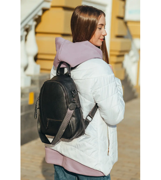 Женский рюкзак кожаный городской 23х32х13, сумка для города, путешествий и отдыха, черная