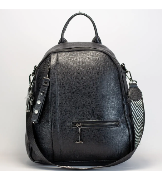 Женский рюкзак кожаный городской 23х32х13, сумка для города, путешествий и отдыха, черная