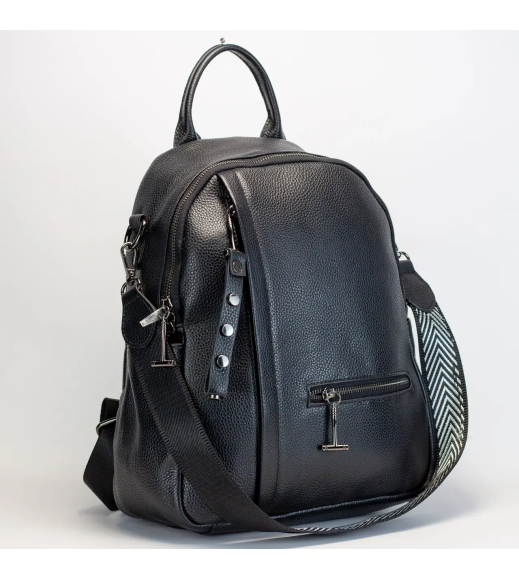 Женский рюкзак кожаный городской 23х32х13, сумка для города, путешествий и отдыха, черная