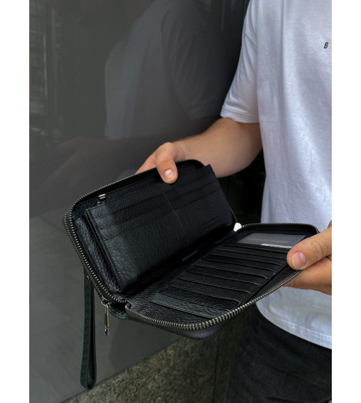 Клатч на две молнии с фактурной натуральной кожей MC-086-5902С