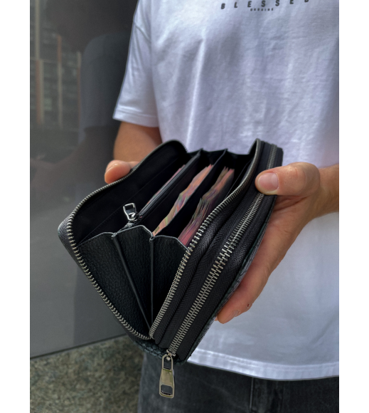 Клатч на две молнии с фактурной натуральной кожей MC-086-5902С