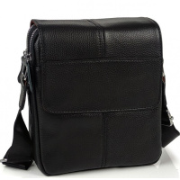 Кожаная сумка мужская 21х24х6, барсетка через плечо мягкая, мессенджер для гаджетов BEXHILL TD-21334A