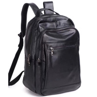 Кожаная мужская сумка наплечная для ноутбука и поездок 28х42х18, рюкзак для работы Tiding Bag D3-9343, черный