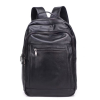Кожаная мужская сумка наплечная для ноутбука и поездок 28х42х18, рюкзак для работы Tiding Bag D3-9343, черный
