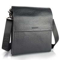 Мужской кожаный мессенджер 23х26х6, сумка планшет через плечо BEXHILL TD-18621 черный