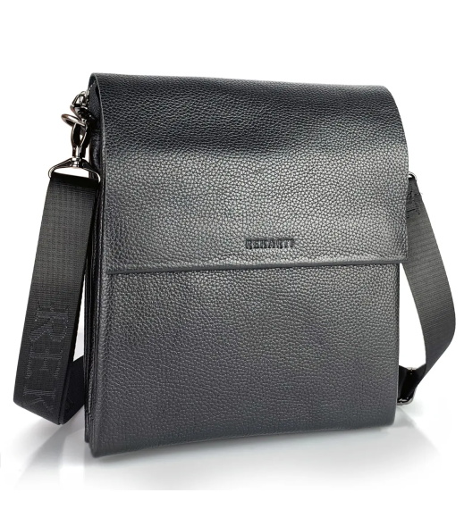 Мужской кожаный мессенджер 23х26х6, сумка планшет через плечо BEXHILL TD-18621 черный