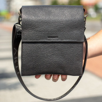 Мужской кожаный мессенджер 23х26х6, сумка планшет через плечо BEXHILL TD-18621 черный