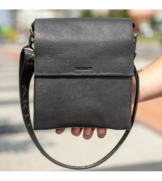 Мужской кожаный мессенджер 23х26х6, сумка планшет через плечо BEXHILL TD-18621 черный