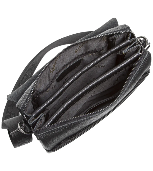 Мужской кожаный мессенджер 23х26х6, сумка планшет через плечо BEXHILL TD-18621 черный