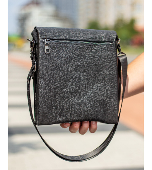 Мужской кожаный мессенджер 23х26х6, сумка планшет через плечо BEXHILL TD-18621 черный