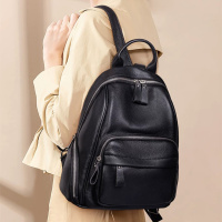 Рюкзак жіночий шкіряний 29х31х12, практична наплічна сумка для міста, чорна Рюкзак жіночий шкіряний 29х31х12, практична наплічна сумка для міста, чорна