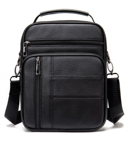 Мужская кожаная сумка-барсетка 20х25х 5.5, мессенджер через плечо Bexhill BX-02103 черный