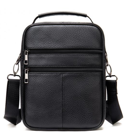 Мужская кожаная сумка-барсетка 20х25х 5.5, мессенджер через плечо Bexhill BX-02103 черный