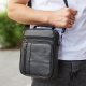 Мужская кожаная сумка-барсетка 20х25х 5.5, мессенджер через плечо Bexhill BX-02103 черный