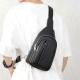Мужская кожаная сумка-бананка на одно плечо 18х32х7, рюкзак слинг для телефона и мелочи TIDING BAG 83228 черный