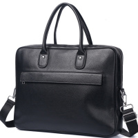 Кожаная мужская сумка для ноутбука 40х30х8, офисный портфель Tiding Bag M364A черный