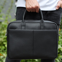 Мужской портфель на плечи 38х28х8.5, офисный кожаный мессенджер, мужская деловая сумка для города, черная