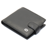 Черный мужской портмоне из натуральной кожи с фиксацией ST Leather ST103