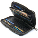 Черный кошелек-клатч на молнии с блоком под карты из натуральной кожи Marco Coverna MCJP-5901A