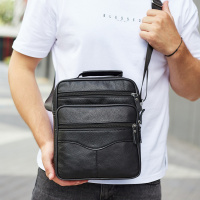 Мужская кожаная сумка-барсетка 23х27х9, мессенджер через плечо Bexhill Bx-56402 черная