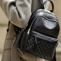 Женский рюкзак кожаный городской 35х26х17, рюкзак из натуральной кожи, черный