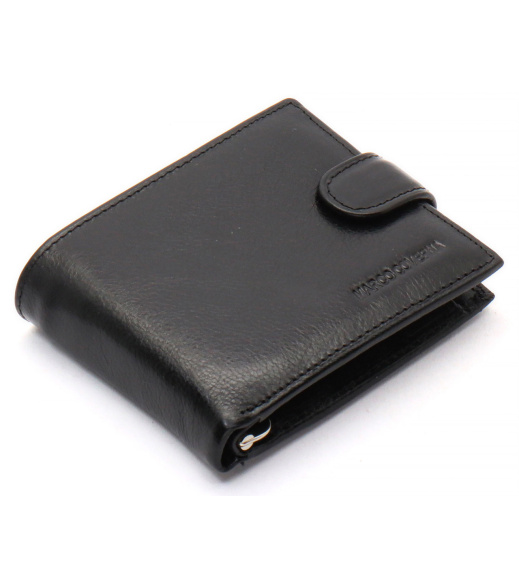 Черный кожаный мужской портмоне с зажимом для денег Marco Coverna MC-2006H-1