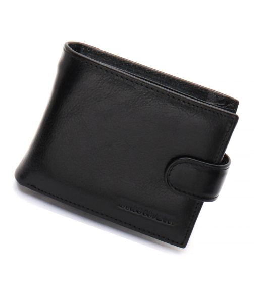 Черный кожаный мужской портмоне с зажимом для денег Marco Coverna MC-2006H-1