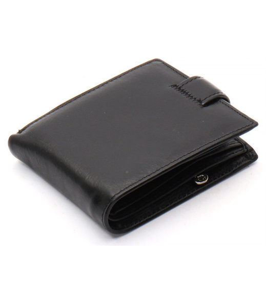 Черный кожаный мужской портмоне с зажимом для денег Marco Coverna MC-2006H-1
