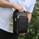 Мужская сумка-барсетка через плечо с ручкой 21х26х6 сумка мессенджер кожаная Tiding Bag M616932 черная