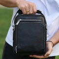 Мужская сумка-барсетка через плечо с ручкой 21х26х6 сумка мессенджер кожаная Tiding Bag M616932 черная
