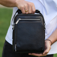 Мужская сумка-барсетка через плечо с ручкой 21х26х6 сумка мессенджер кожаная Tiding Bag M616932 черная
