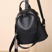 Шкіряний жіночий рюкзак міський 30х24х13, матова сумка на плечі, чорна Шкіряний жіночий рюкзак міський 30х24х13, матова сумка на плечі, чорна