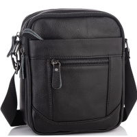 Мужская барсетка 18х21х7, сумка кожаная планшетка через плечо Tiding Bag SK N5386 черная