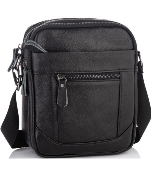 Мужская барсетка 18х21х7, сумка кожаная планшетка через плечо Tiding Bag SK N5386 черная