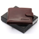Коричневый мужской портмоне на кнопке из натуральной кожи Marco Coverna B047-802